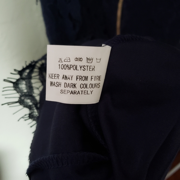 Lace Detail Overlay Midi Scallop Dress - Picture 11 of 11